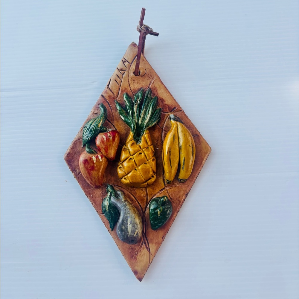 Vintage Fruit Wall Plaque Retro Cottage Decor